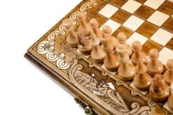 Bel Échiquier En Bois Et Son Jeu D'Échecs -Internationalité Échecs Magasin bel echiquier pions blancs