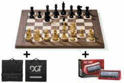 Pack D'Échecs Bluetooth Échiquier + Pièces D'Échecs + Horloge D'Échecs & Sac