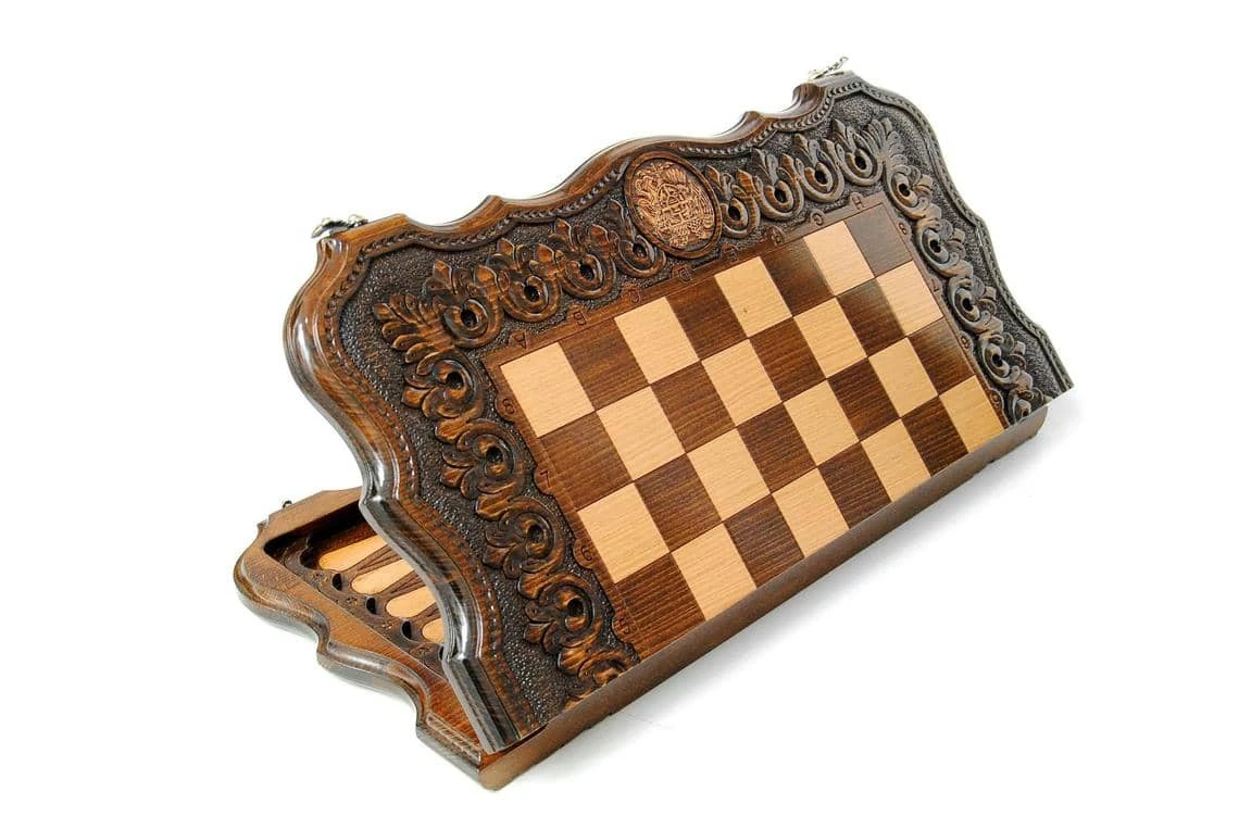 Echiquier Ornementé Oriental Avec Pièces D'Echecs 11 Echiquier Ornementé Oriental Avec Pièces D'Echecs – Image 9