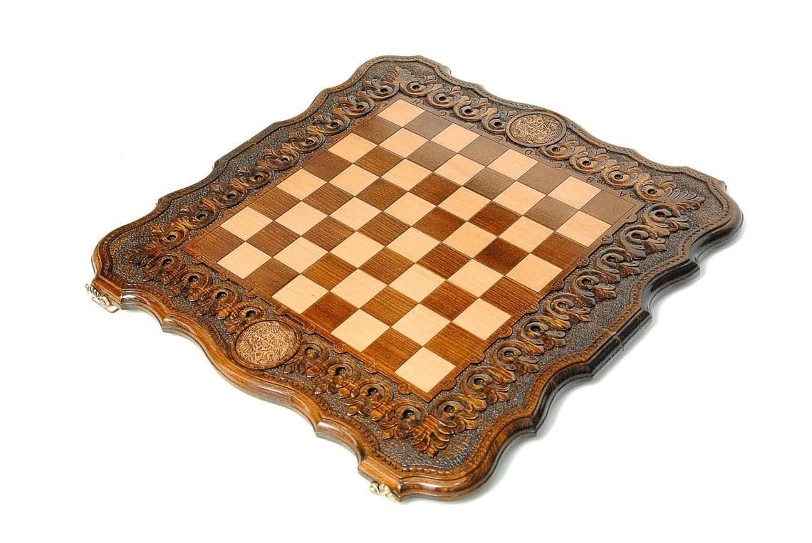 Echiquier Ornementé Oriental Avec Pièces D'Echecs 4 Echiquier Ornementé Oriental Avec Pièces D'Echecs – Image 2