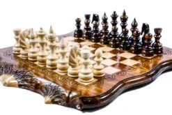 Échiquier Montagne Et Jeu De Backgammon Coffret Complet -Internationalité Échecs Magasin echiquier backgammon coffret