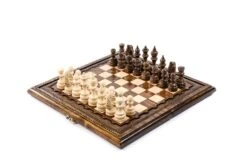 Échiquier En Bois Naturel Et Son Jeu D'Échecs