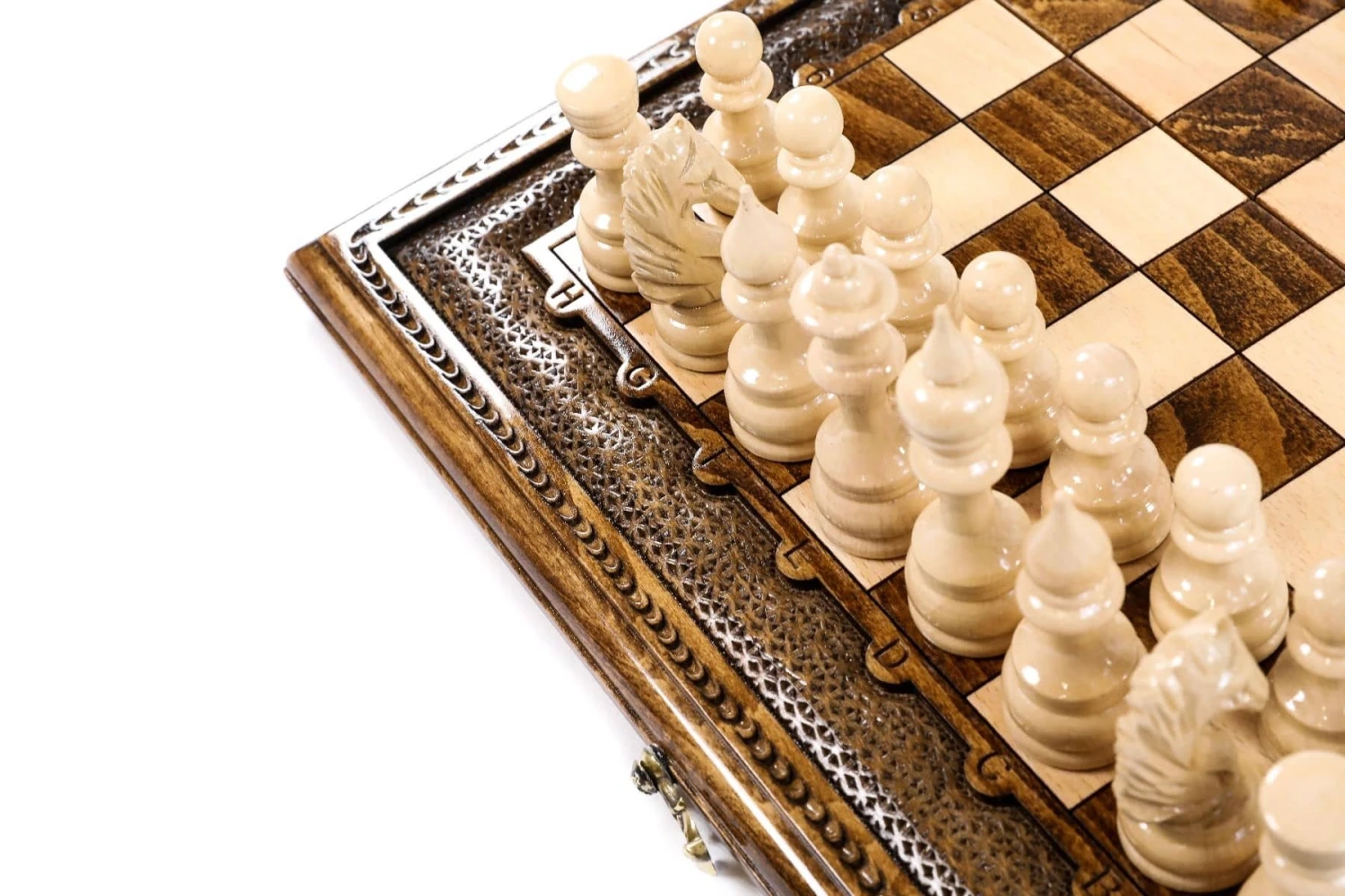 Échiquier En Bois Naturel Et Son Jeu D'Échecs 8 Échiquier En Bois Naturel Et Son Jeu D'Échecs – Image 6