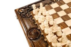 Échiquier En Bois Noble Et Son Jeu D'Échecs -Internationalité Échecs Magasin echiquier bois noble noir