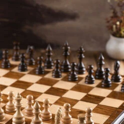 Pièces D'Échiquier En Bois -Internationalité Échecs Magasin echiquier cases clair