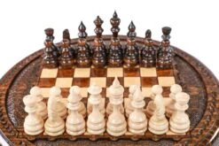 Échiquier Circulaire En Bois De Hêtre Et Son Jeu D'Échecs 21 Échiquier Circulaire En Bois De Hêtre Et Son Jeu D'Échecs -Internationalité Échecs Magasin echiquier circulaire bois hetre jeu echecs table