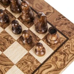 Echiquier Avec Rangement Et Jeu D'échecs 37 Echiquier Avec Rangement Et Jeu D'échecs -Internationalité Échecs Magasin echiquier complet noyer fonce