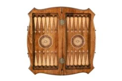 Coffret Avec Jeu De Backgammon Tressé Et Orné Et Son Jeu D'Échecs -Internationalité Échecs Magasin echiquier et jeu echecs tresse jeu de backgammon