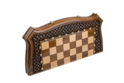 Coffret Avec Jeu De Backgammon Tressé Et Orné Et Son Jeu D'Échecs -Internationalité Échecs Magasin echiquier et jeu echecs tresse roi