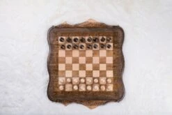 Échiquier Fait à La Main Et Son Jeu D'Échecs -Internationalité Échecs Magasin echiquier fait main montagne velours