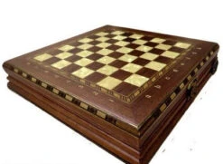 Échiquier En Frêne Avec Pièces En Laiton -Internationalité Échecs Magasin echiquier frene laiton