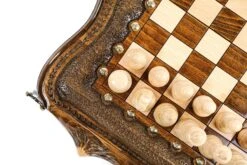 Échiquier En Marqueterie Et Son Jeu D'Échecs 21 Échiquier En Marqueterie Et Son Jeu D'Échecs -Internationalité Échecs Magasin echiquier marqueterie blanc