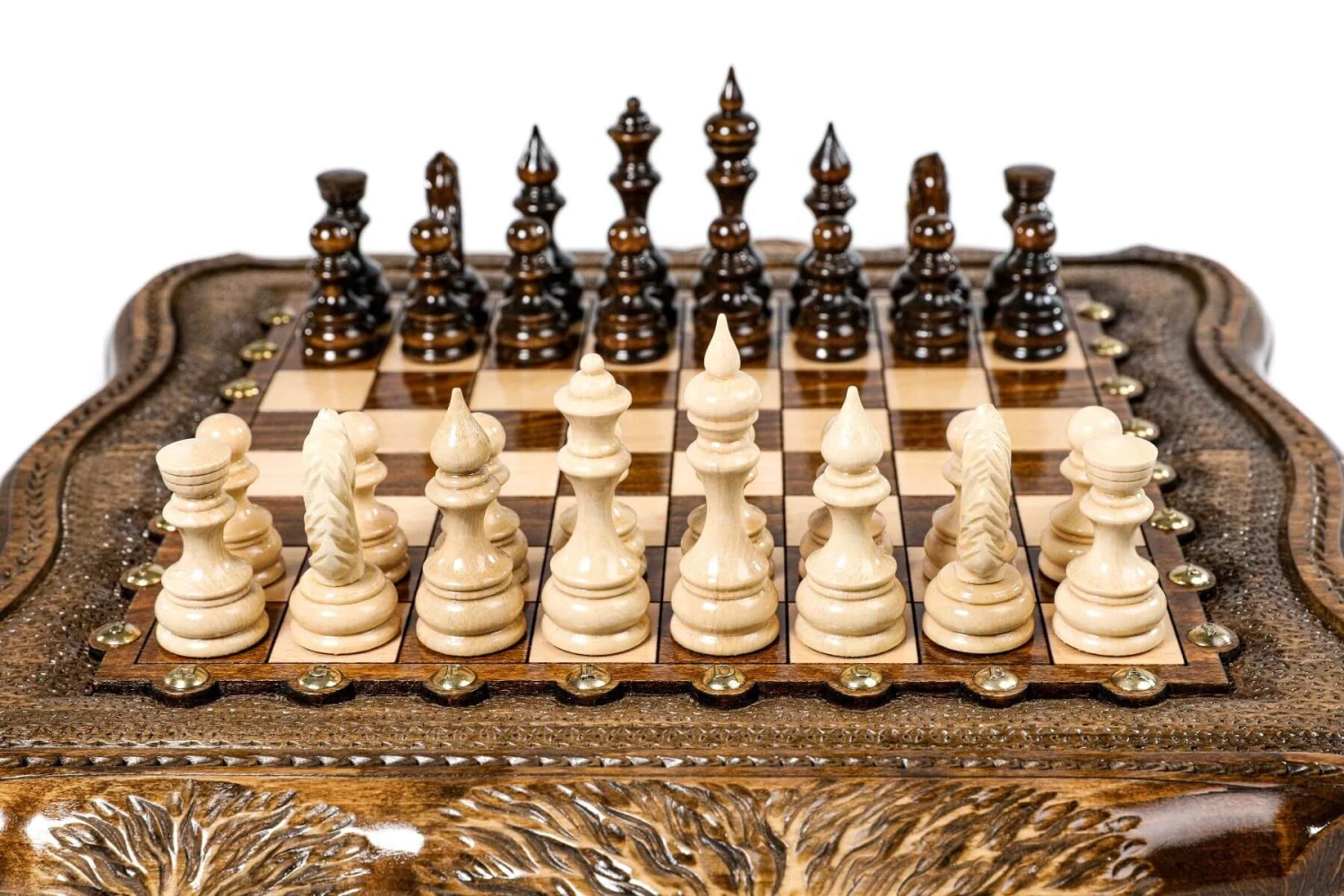 Échiquier En Marqueterie Et Son Jeu D'Échecs 5 Échiquier En Marqueterie Et Son Jeu D'Échecs – Image 3