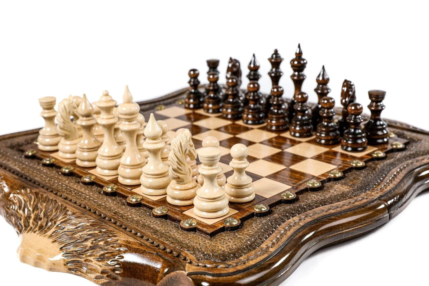 Échiquier En Marqueterie Et Son Jeu D'Échecs 4 Échiquier En Marqueterie Et Son Jeu D'Échecs – Image 2