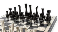 Échiquier En Métal Pattern -Internationalité Échecs Magasin echiquier metal pattern vernis