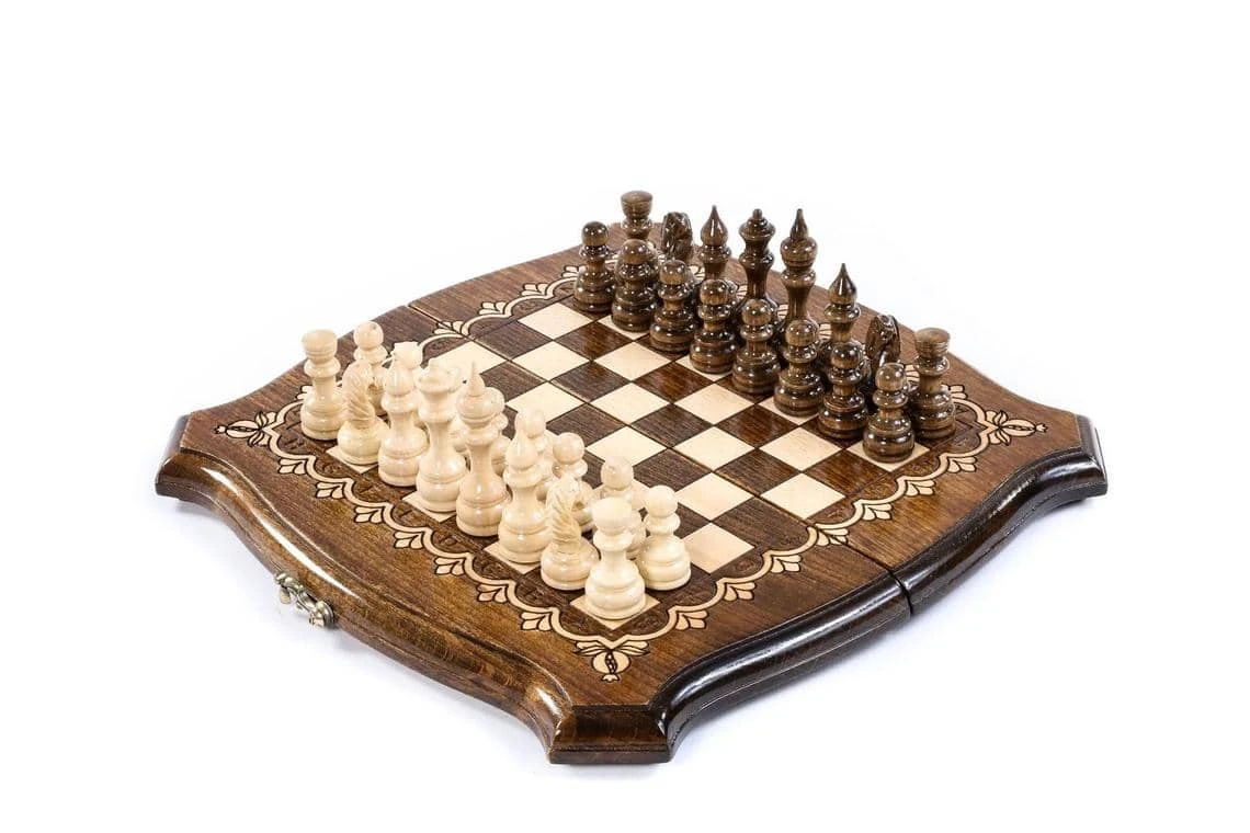 Échiquier Oriental En Bois De Hêtre Et Son Jeu D'Échecs 3 Échiquier Oriental En Bois De Hêtre Et Son Jeu D'Échecs