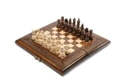 Échiquier Pliable En Bois De Hêtre Et Son Jeu D'Échecs