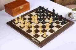 Jeu D'Échecs Noblesse En Bois D'Ébène Et D'Érable -Internationalité Échecs Magasin hotel 32 min 5000x 2 1