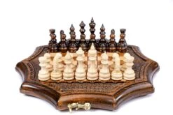 Jeu D'Échecs Décoratif En Bois -Internationalité Échecs Magasin jeu dechecs decoratif pions noirs