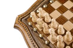 Jeu D'Échecs En Bois Artisanal Pliable -Internationalité Échecs Magasin jeu dechecs en bois artisanal pliable hetre