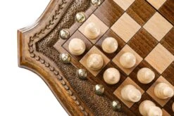 Jeu D'Échecs En Bois Artisanal Pliable -Internationalité Échecs Magasin jeu dechecs en bois artisanal pliable noyer