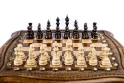 Jeu D'Échecs En Bois Artisanal Pliable -Internationalité Échecs Magasin jeu dechecs en bois artisanal pliable reine