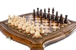 Jeu D'Échecs En Bois Artisanal Pliable -Internationalité Échecs Magasin jeu dechecs en bois artisanal pliable roi