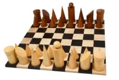 Jeu D'échecs Géométrique Design En Bois -Internationalité Échecs Magasin jeu echec design bois jouer
