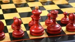 Jeu D'Échecs En Bois De Buis Rouge -Internationalité Échecs Magasin jeu echecs bois buis rouge pion