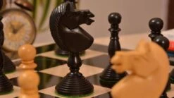 Jeu D'Échecs En Bois D'Ébène Poli -Internationalité Échecs Magasin jeu echecs bois ebene poli fou