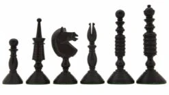Jeu D'Échecs En Bois D'Ébène Poli -Internationalité Échecs Magasin jeu echecs bois ebene poli noir
