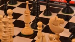 Jeu D'Échecs En Bois D'Ébène Poli -Internationalité Échecs Magasin jeu echecs bois ebene poli roi