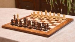 Jeu D'Échecs Fait à La Main En Bois De Rose -Internationalité Échecs Magasin jeu echecs bois rose fait main table