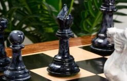 Jeu D'Échecs Peint Marbre Noir Et Blanc -Internationalité Échecs Magasin jeu echecs en marbre noir et blanc design