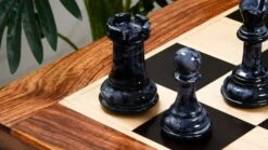Jeu D'Échecs Peint Marbre Noir Et Blanc -Internationalité Échecs Magasin jeu echecs en marbre noir et blanc fou
