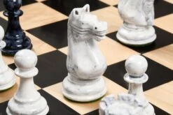 Jeu D'Échecs Peint Marbre Noir Et Blanc -Internationalité Échecs Magasin jeu echecs en marbre noir et blanc pions