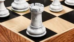Jeu D'Échecs Peint Marbre Noir Et Blanc -Internationalité Échecs Magasin jeu echecs en marbre noir et blanc tour