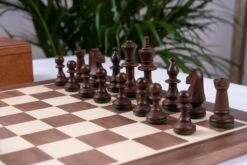 Échiquier En Bois D'Érable Et De Noyer -Internationalité Échecs Magasin jeu echecs erable et noyer echiquier