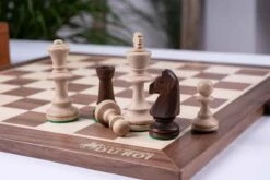 Échiquier En Bois D'Érable Et De Noyer -Internationalité Échecs Magasin jeu echecs erable et noyer tours