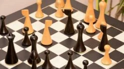 Jeu D'Echecs Art Minimal En Bois De Buis -Internationalité Échecs Magasin jeu echecs minimaliste bois buis fou