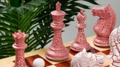Jeu D'Échecs Rose Craquelé 17 Jeu D'Échecs Rose Craquelé -Internationalité Échecs Magasin jeu echecs rose fou