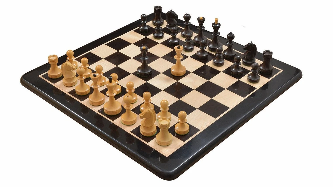 Jeu D'Échecs Russe En Buis Et En Bois D'Ebène 6 Jeu D'Échecs Russe En Buis Et En Bois D'Ebène – Image 4