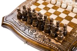 Jeu D'Échecs Russe Avec Échiquier Réversible En Backgammon -Internationalité Échecs Magasin jeu echecs russe marqueterie