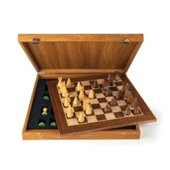 Echiquier Moderne En Noyer Et Jeu D'échecs