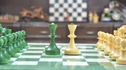 Jeu D'échecs Pour échiquier Vert -Internationalité Échecs Magasin pieces echecs pour echiquier creme