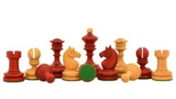 Pièces D'Échecs Rouges En Bois 20 Pièces D'Échecs Rouges En Bois -Internationalité Échecs Magasin pieces echecs rouges cavalier