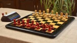 Pièces D'Échecs Rouges En Bois 28 Pièces D'Échecs Rouges En Bois -Internationalité Échecs Magasin pieces echecs rouges echiquier